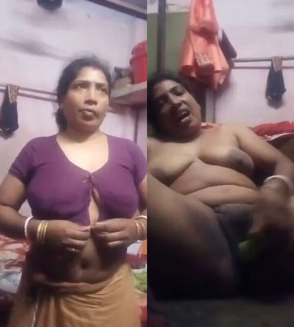 Unsatisfied horny xnxx saree aunty masturbating with cucumber