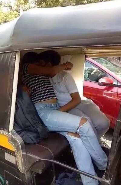 Very horny couple indian best xxx enjoy in auto on road