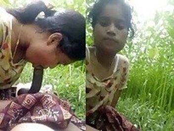 Village 18 sexy girl hindi desi bf sucking bf cock outdoor